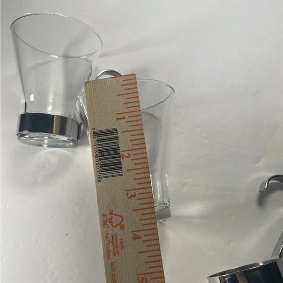 BORMIOLI 3 Glasses W/stainless steel 8oz glass Mug ITALIAN COFFEE ESPRESSO - Picture 6 of 12